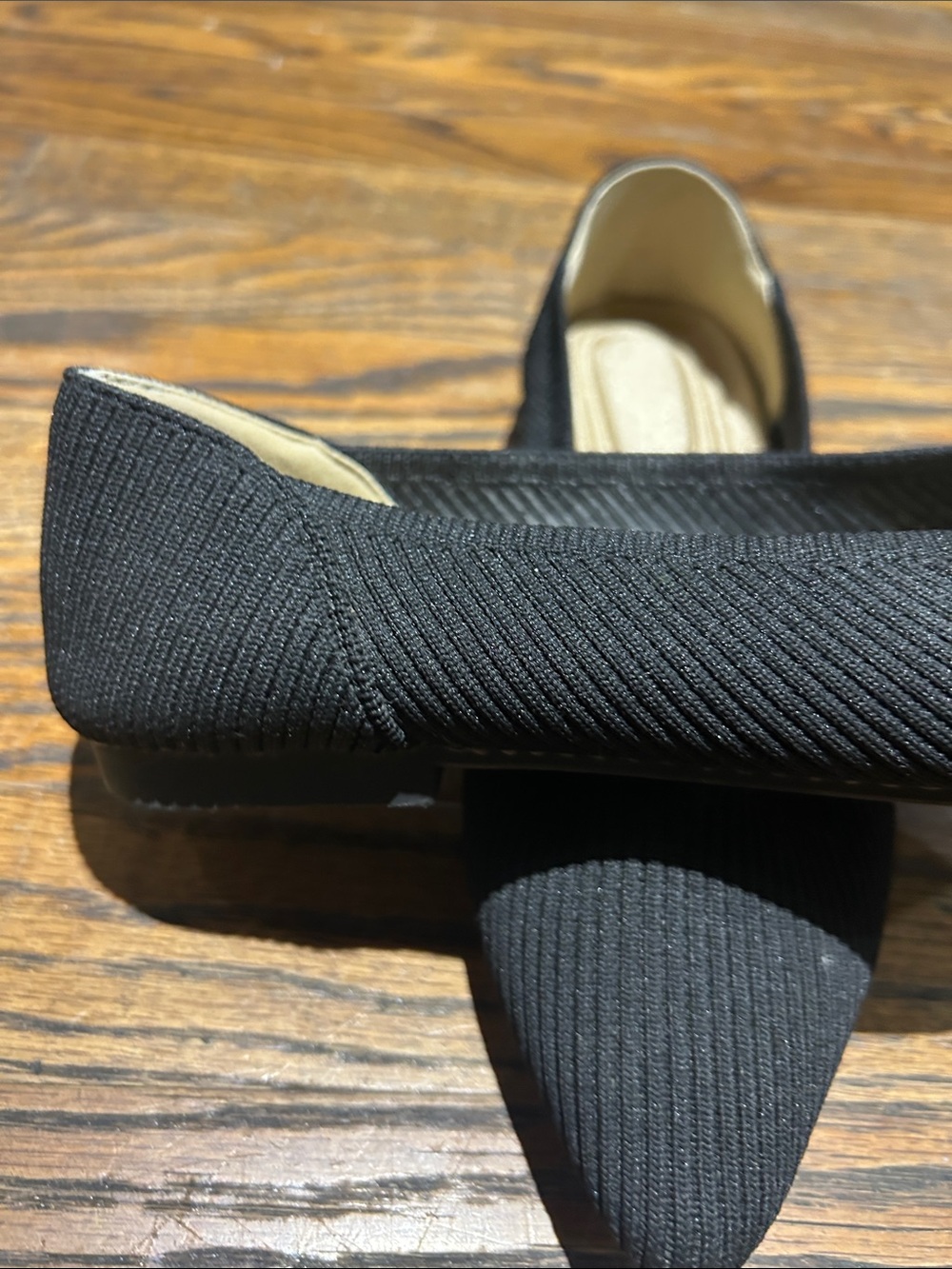 Like 6.5 Black Women's Pointed Toe Knit Flats - Picture 3 of 4